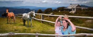 Abby, Mummy and some Horses