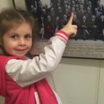 Abby pointing out her Great Grandfather who worked in the Press Gallery