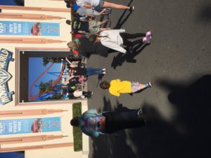 Mummy, Abby and Aiden arriving at Movie World