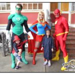 The Green Lantern, Super Girl, The Flash, Aiden and Abby