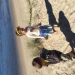 Abby and Aiden on the Beach on the way back from the Movies