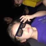 Abby wearing 3D Glasses at the Sponge Bob Square Pants Movie at Sea World.